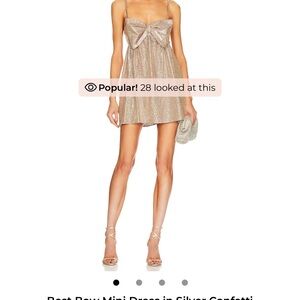 Show Me Your MuMu Best Bow Mini Dress in Silver Confetti